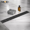 YF41115 Linear Shower Drain- with 2-in-1 Flat & Tile Insert Cover, 304 Stainless Steel Rectangle Shower Floor Drain