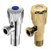 Angle Valve Shut Off Valve 5/8 Inch OD Compression x 3/8 Inch OD Compression Multi-Turn Angle Stop Valve Toilet Angle Valve Faucet Control Valve Brass Plumbing Fitting