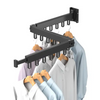 YF7104 Clothes Drying Rack Wall Mounted, Laundry Drying Rack Collapsible, Space Saving Wall Drying Rack Clothing Foldable, Tri-Fold Retractable Rack Outdoor Indoor with 18 Hooks