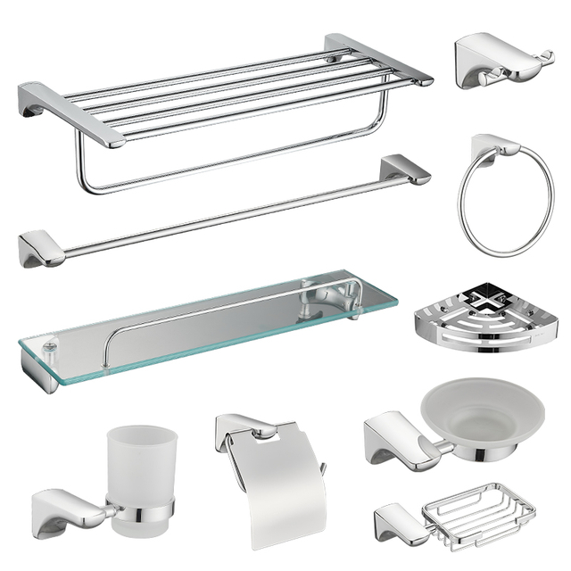  Bathroom Accessories Bathroom Sanitary Hardware Set Wall Mounted Bathroom Towel Racks for Small Spaces