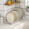  Large Sink Drain Dish Rack Small Space Kitchen Dishes Strainer Drying Rack with Drain Board Cup Holder Cutlery Holder