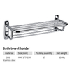 Easy To Use Bathroom Towel Rack Free Punch Wash Hand Bathroom stainless steel Shelf Wall Mounted Double Folding Bath Towel Rack