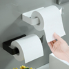 YF3502 Toilet Paper Holder Punch-Free Wall Mount Towel Rack Black Fashion Space Aluminum Bathroom Paper Shelves Kitchen Accessories