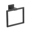 YF61308 Towel Holder Matte Black, Angle Simple Stainless Steel Bathroom Hand Towel Rack, Square Towel Ring for Wall