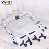 YF7154 3-Tier Collapsible Laundry Rack Stand Garment Drying Station with Wheels and 4 Hooks Indoor-Outdoor Use for Bed Linen Clothing Socks