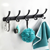 YF9107 Wall Mounted Metal Coat Hook Rail for Coat Hat Towel Purse Robes Mudroom Bathroom Entryway