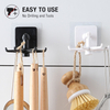 YF9552 Rotating Folding Hook Multi-purpose Hanging Utensil Holder Hook 180 Degrees Vertical Flip Self-Adhesive Hook Utensil Rack with 6 Hooks for Kitchen Bathroom Cabinet Towel (Black, White)