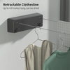 YF7108 Retractable Clothesline Indoors Laundry Line with Adjustable Stainless Steel Double Rope,Wall Mounted Space-Saver Drying Line