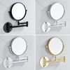 YF69123 Extendable Wall mounted makeup mirror Chrome frame Folding round hotel mount makeup mirror lighted Round bathroom mirror