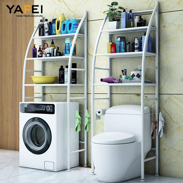 YF7130 Over The Toilet Washing Machine Storage Rack Bathroom Space Saving Rack Toilet Bathroom Storage Shelf Rack