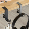 YF9556 Metal Stand Desk Adjustable Bracket Hooks U Shaped Shelf Supports Black White Desk Metal Holders