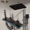 YF230530001 Intelligent LED Display Thermostatic Shower Set Piano Keys Bath Faucet System Soft Rainfall