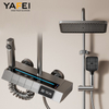 YF230530014 15 16 Wall-Mounted Light Bathroom Brass Bathtub Rain Shower Faucet Brass Bath Luxury Led Digital Shower System