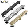 YF41112 Linear Shower Drain with Removable Wedge Wire Pattern Grate 304 Stainless Steel Rectangle Shower Floor Drain for Bathroom