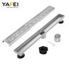 YF41109 Linear Shower Drain 24 Inch Matte Black with Reversible Flat & Tile Insert Cover