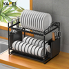 2 Tier Over The Sink Kitchen Large Capacity Dish Rack Drainer Dishes Drying Rack Double Kitchen Storage Shelf