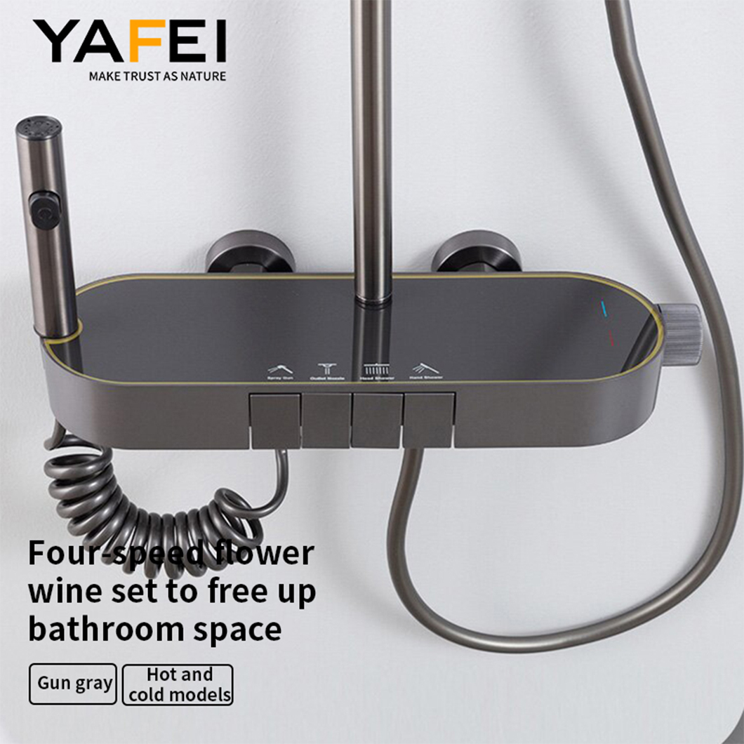 Digital Thermostatic Piano-Key Shower Mixer Set Bathroom