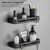 YF5310 Aluminium Alloy Shower Caddy Wall Mounted Corner Bathroom Shelves Free Drilling Storage Rack Wall Bathroom Shelves