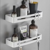 YF5310 Aluminium Alloy Shower Caddy Wall Mounted Corner Bathroom Shelves Free Drilling Storage Rack Wall Bathroom Shelves