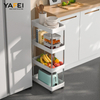 YF500200018 Slim Storage Cart Mobile Shelving Unit Organizer Slide Out Storage Rolling Utility Cart Tower Rack for Kitchen