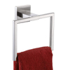 YF61308 Towel Holder Matte Black, Angle Simple Stainless Steel Bathroom Hand Towel Rack, Square Towel Ring for Wall