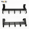 YF9323 Heavy Duty Black Coat Clothes Wall Mounted Stainless Steel Metal Over Door Hook Hanger