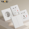 YF310100001 1 gang 1 way switch USB Charging 4A 13A Universal Power Socket 3 Pin Electrical Outlet wall socket with 2 usb port