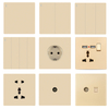 YF310100001-gold Outlet Electrical UK Standard Push Button wall socket with 2 usb port gold color