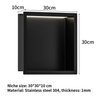 YF61119-1 Shower Niche with LED Light Matte Black No Tile Needed Wall Niche with 3000K Non-Dimmable LED Light