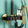 YF210530002 Wall Mounted Multi Function Button Black Bathroom Shower Set black with gold color shower set