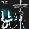 YF230530033 Shower System with Digital Temperature Display Piano Key Shower Faucet Set with Digital Display Ambient Lights Shower Combo Set with Rain Shower Head