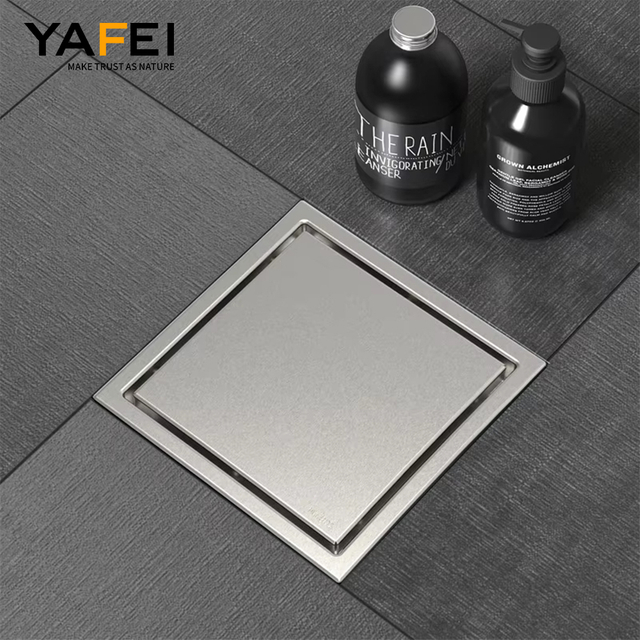 YF42002 New Invisible Square Shower Grate for Bathrooms Concealed SUS304 Stainless Steel Floor Drain