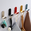 Self-adhesive metal black decorative wall coat hook for bathroom