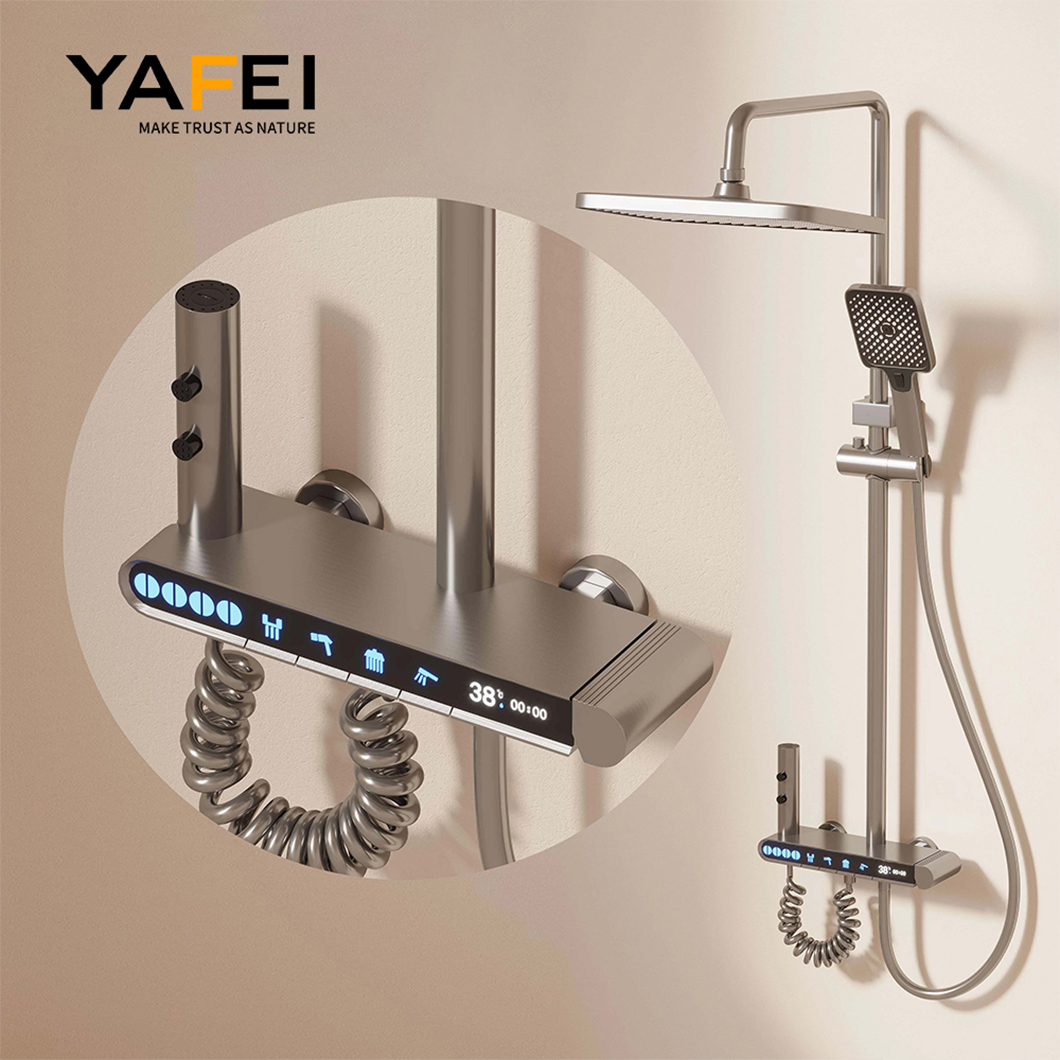 4-Function Thermostatic LED Shower Head Set