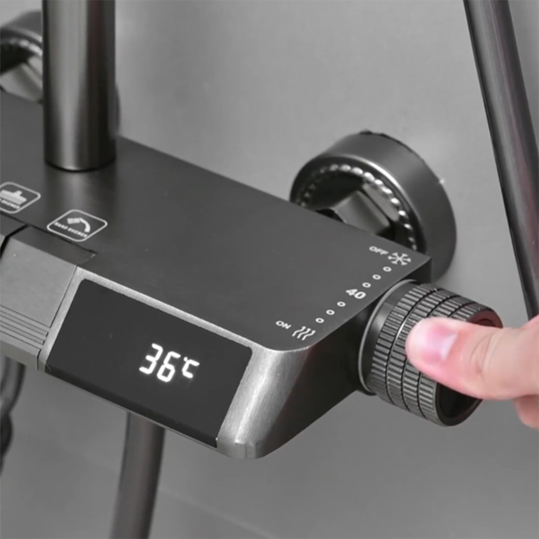 Wall-Mounted Piano Key Rainfall Shower System