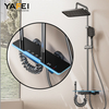 YF230530038 Modern Piano Design 4-Function Rain Shower Faucet Chrome Finish Adjustable Water Temperature with Soft Rain Shower Head