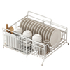 YF500100005 Expandable Stainless Steel Dish Rack with Drainboard Set Kitchen Sink Organizer for Counter Large Capacity Kitchen Accessories with 360° Swivel Spout