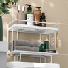 YF500200003 Bath Storage Rack Steel Frame 2-Layer Storage Rack Above Toilet Detachable Multifunctional Rack