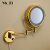 YF69103 Wall Mounted Lighted Makeup Mirror Round Mirror Design Double-sided Desktop Pocket Dresser Beauty Mirror with Light