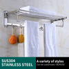 YF210910011 Polished Chrome Towel Racks, Bathroom Towel Shelf with Foldable Towel Bar Holder And Towel Hooks,