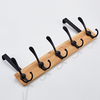 YF9312 Bamboo Over The Door Hooks 5 Hooks Door Hanger Sturdy Heavy Duty Coat Rack For Bag Coat Towel Hat Robes Scarves