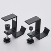 YF9556 Metal Stand Desk Adjustable Bracket Hooks U Shaped Shelf Supports Black White Desk Metal Holders