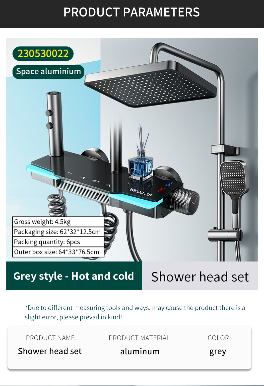 Ceramic Valve Pressurized Intelligent Shower Faucet