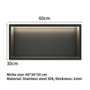 YF61119-2 24"X12" Matte Black Wall Niche, NO Tile Needed Stainless Steel Bathroom Niches with Non-dimmable Led Light 3000K