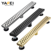 YF41113 Linear Shower Drain Black with Brickwork Cover, Rectangular Floor Drain 304 Stainless Steel Black Linear Drains with Accessories