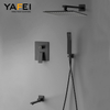 YF200560006 Modern Single-Handle Wall-Mounted Brass Thermostatic Faucet Rain Spray Handheld Shower System Pause for Apartment Villas Hotels