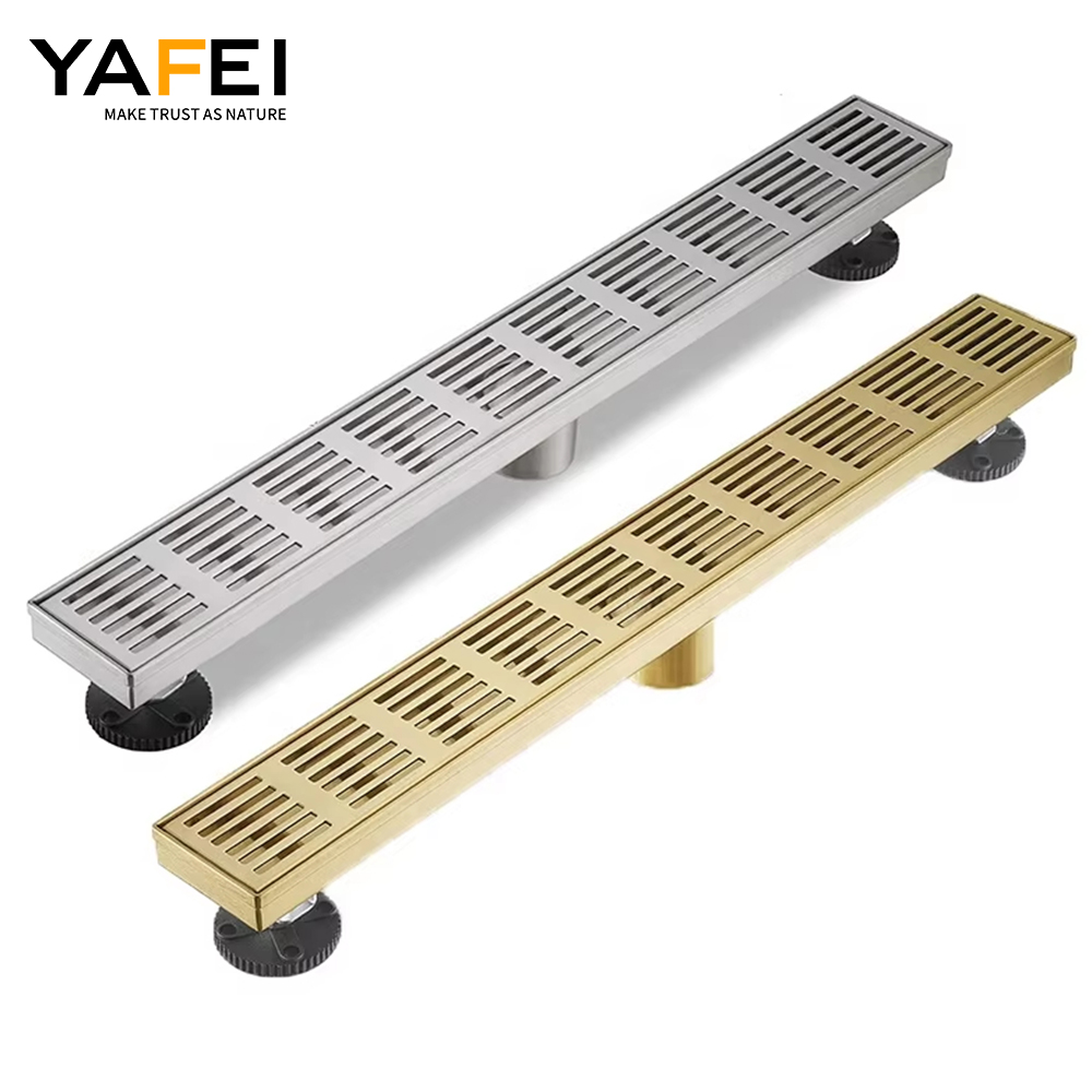 YF41116 304 Stainless Steel Rectangle Shower Floor Drain Linear Shower Drain Rectangular Floor Drain with Accessories
