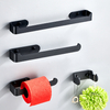 YF1305 No Punching Modern Bathroom Accessories Toilet Luxury Hardware 4 Pieces Bathroom Shower Accessories Set Black Towel Bar