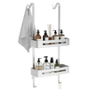 YF5328 Over The Door Shower Caddy Height-Adjustable Shower Basket Storage Rack Door Storage Shelf 