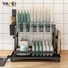 YF500100006 Metal Hot sale storage 2 tier kitchen counter holders sink organization over the sink dish drying drainer rack